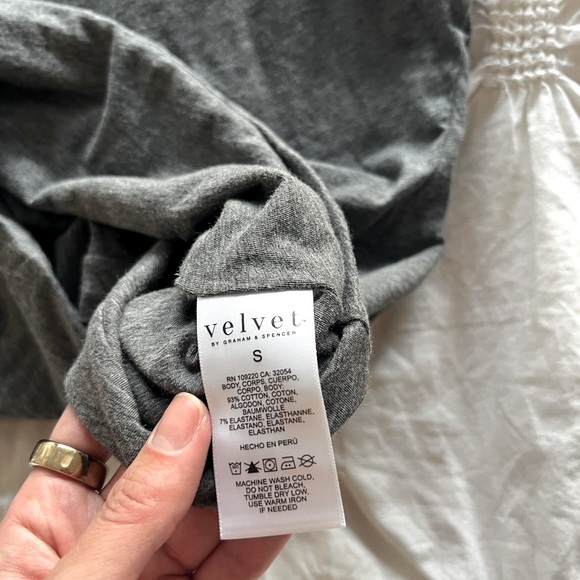 Velvet cotton blend turtleneck top - Picture 7 of 7